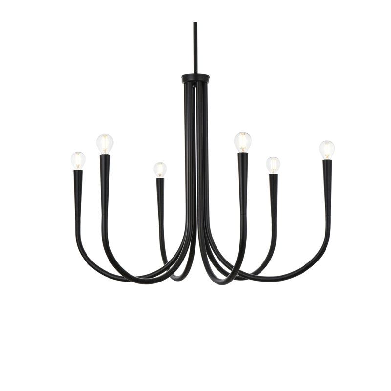 Catalena 6-Light Chandelier, Noir, H 23 po x l 30 po x P 30 po