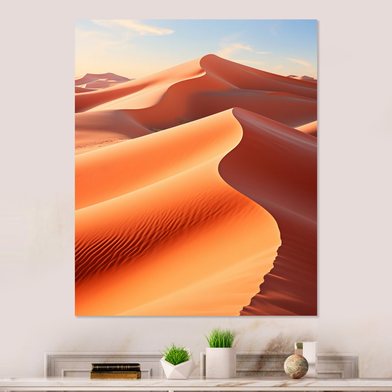 Paysage désertique I - décoration murale désert en métal, H 20 po x l 12 po x P 1 po