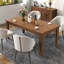 Grande table de cuisine extensible 106,5 pouces - Finition mélamine, capacité 110 lb-312096229