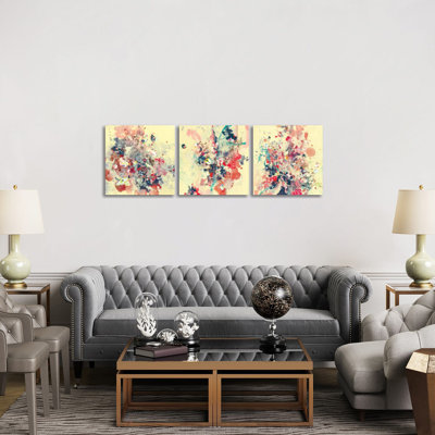 Crème triptyque - ensemble d'art mural sur toile tendue (ensemble de 3)
