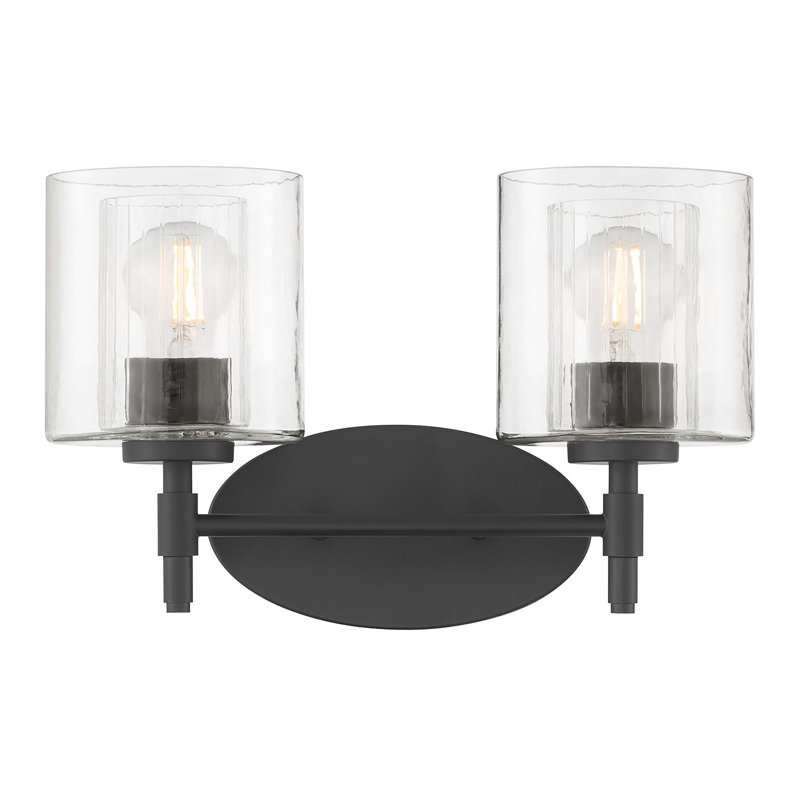 Meuble-lavabo 2 lumières Amarya, H 9,75 po x l 15 po x P 5,75 po, Noir, Deux lumières