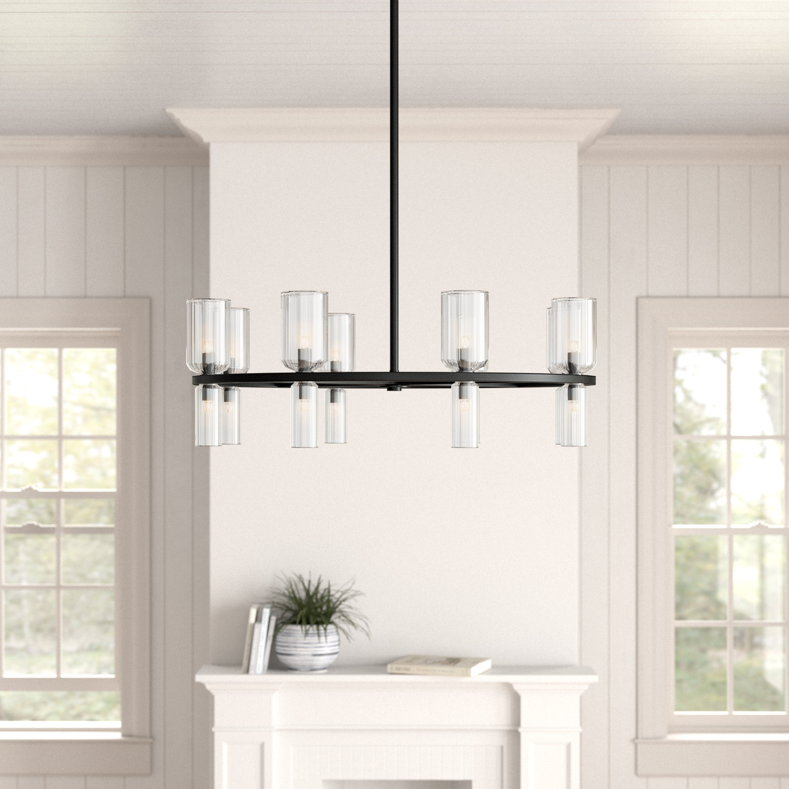 16 - Light Chandelier, Soft Black