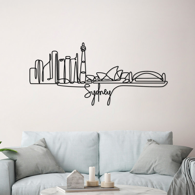 Élégant accessoire mural décoratif en métal, finition noire, 47,2 po x 20,5 po x 0,6 po | 100% métal durable, épaisseur: 0,08 pouce | Conception légère à 1,4 lb | Parfait pour les décorations et les objets d'art modernes