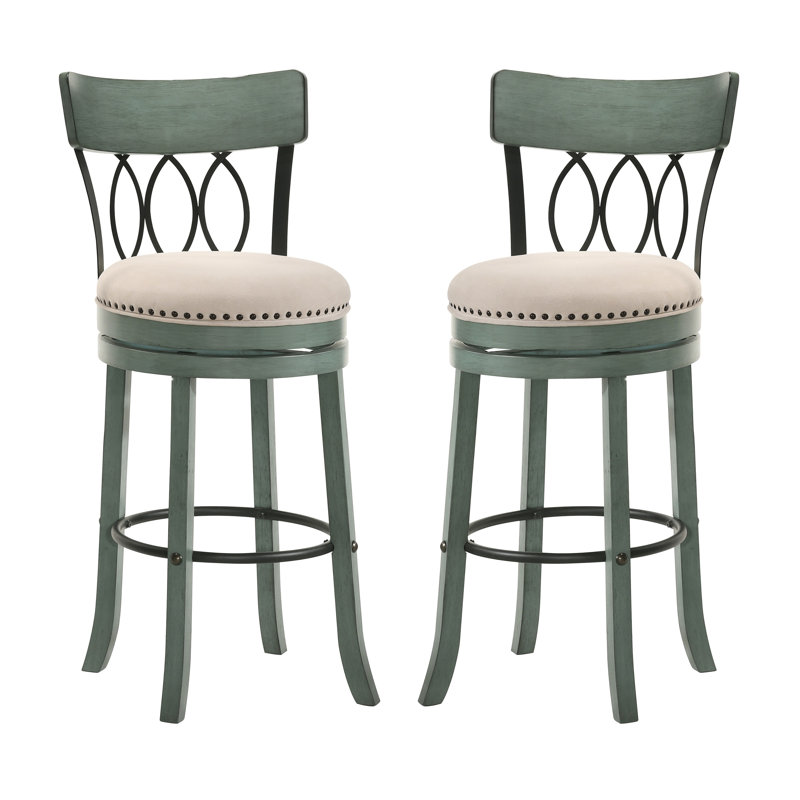 Tabouret Ashritha, Vert antique, Tabouret de bar (siège d'une hauteur de 29 po)