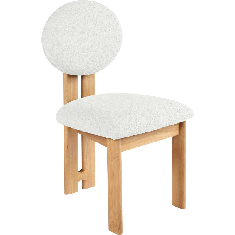 Chaise d'appoint rembourrée en tissu Napa Brityn Boucle, Tissu crème bouclé, Naturel