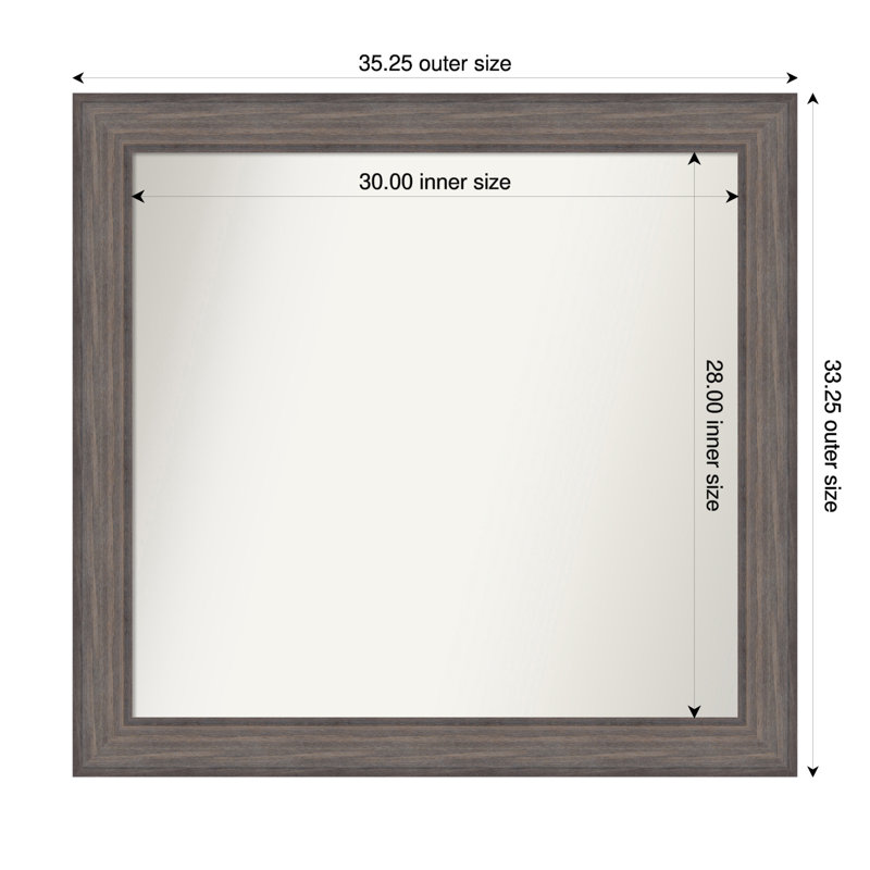 Miroir Hannaley, Rectangle, 33,25 po x 35,25 po