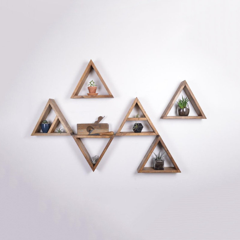 Tablette décorative en bois d'épinette triangulaire 4 pièces Winnie