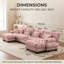 Canapé d'angle modulaire surdimensionné 4 places en chenille avec 2 poufs, canapé infonuagique à assise profonde-185855296