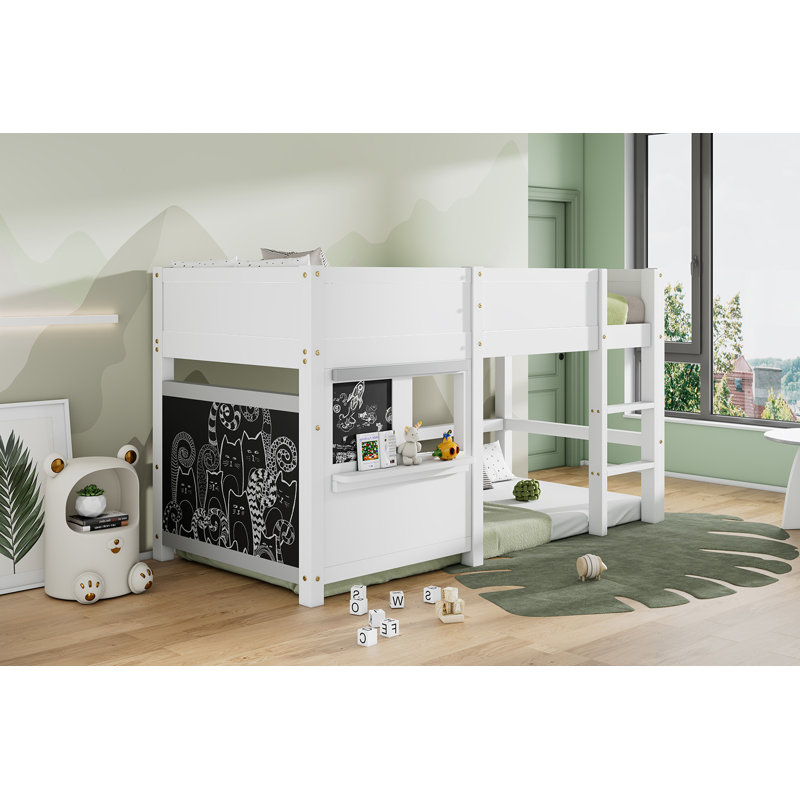 Single (3') Bunk Bed Bed Frame with Storage Included with Built-in Ladder Included