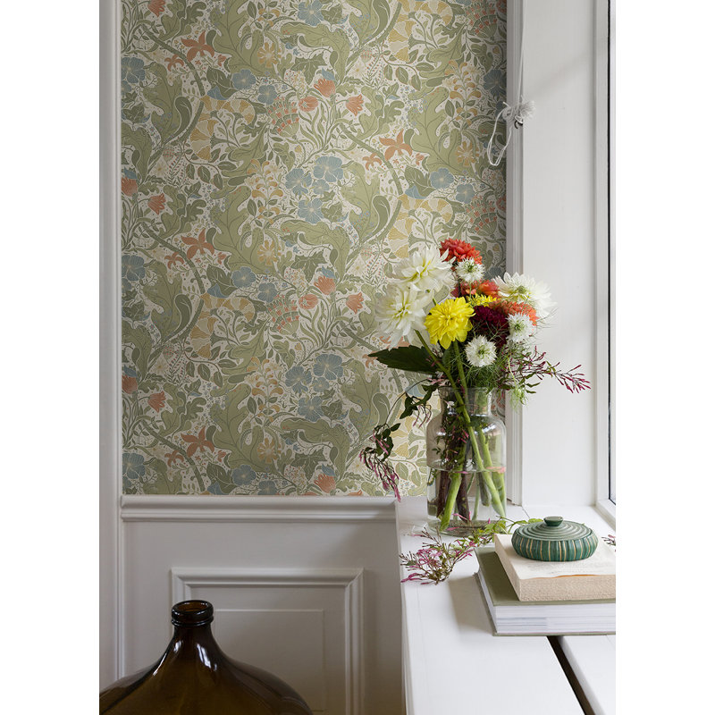 Ingrid 33' L x 20.9" W Wallpaper Roll, Cream