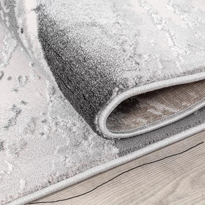 Abstract Flatweave Shag Area Rug, Runner 60 x 220 cm
