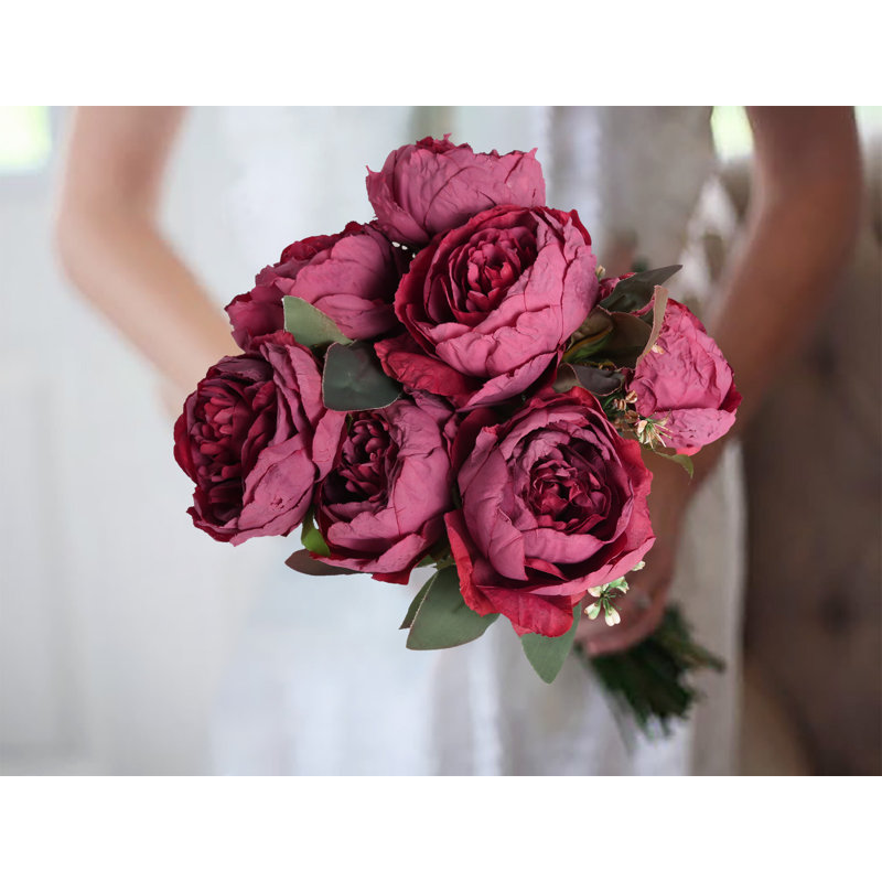 Arrangement floral bouquet de pivoines rétro, Rouge