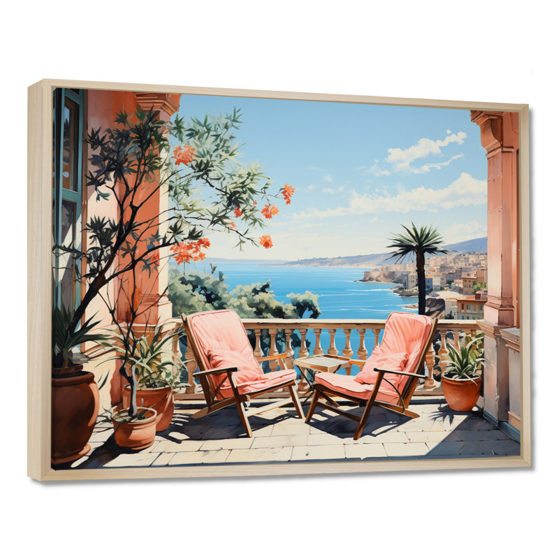 La Dolce, côte italienne III - Italie, art mural, H 24 po x l 32 po x P 1 po, Cadre flottant érable