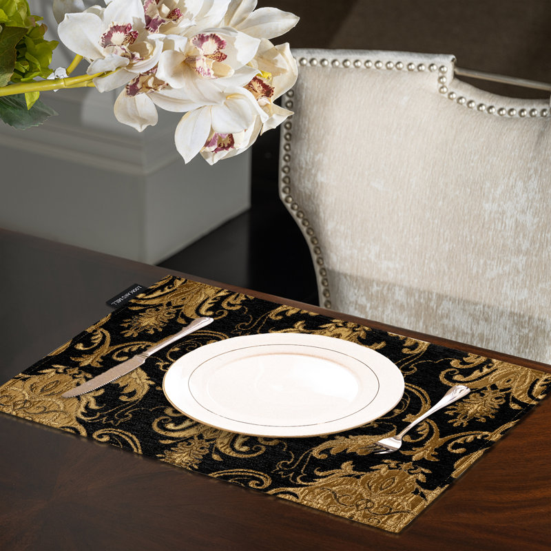 Gurwinder Chenille Damask Placemats, 4