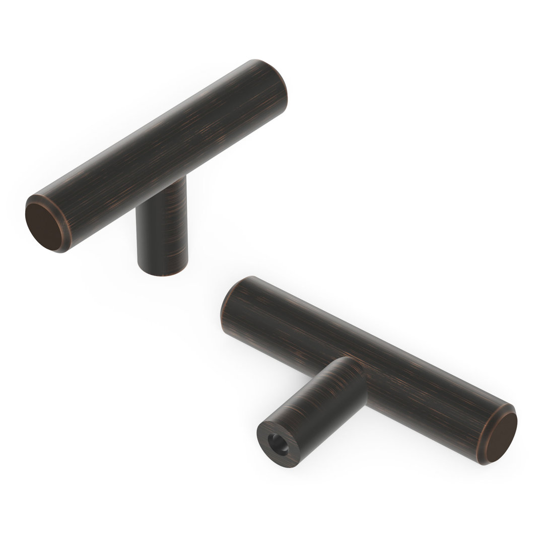 Bar Pulls Collection T-Knob - 2-3/8" x 1/2 " Cabinet Knob - Contemporary, Minimalist Hardware for Drawers & Cabinets Hickory Hardware 