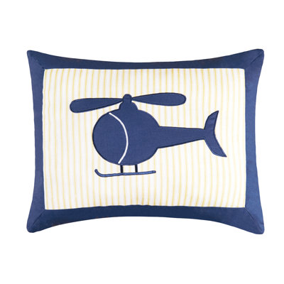 Helicopter Applique Throw Pillow