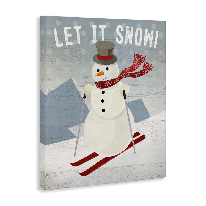 «Snowing Skiing on Slopes», art mural sur toile par Susan Arnot, H 48 po x l 48 po