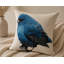Coussin décoratif oiseau brodé