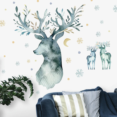 Décalcomanie murale cerf winter
