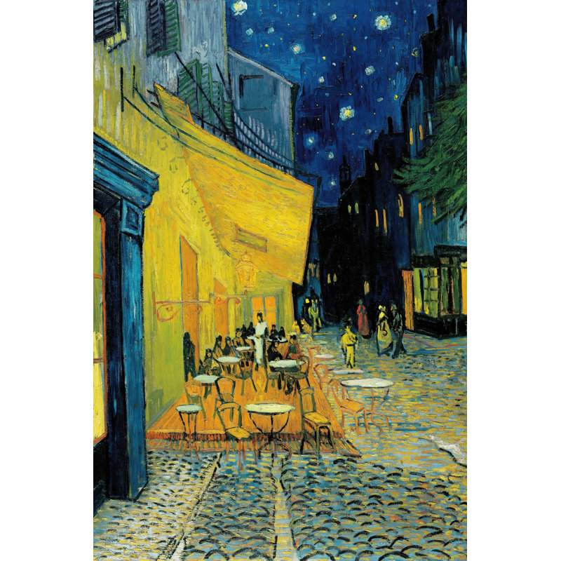 «Cafe Terrace At Night» par Vincent Van Gogh - reproduction d'art sur toile tendue, H 30 po x l 20 po, Oui