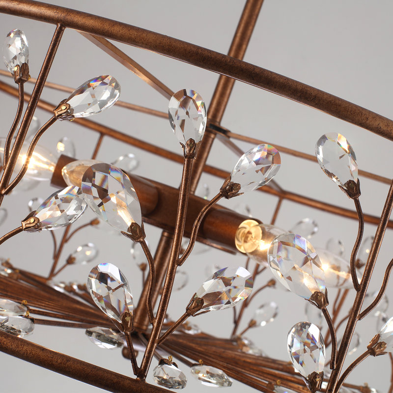 Lustre tambour en bronze 6 lumières Phillipston
