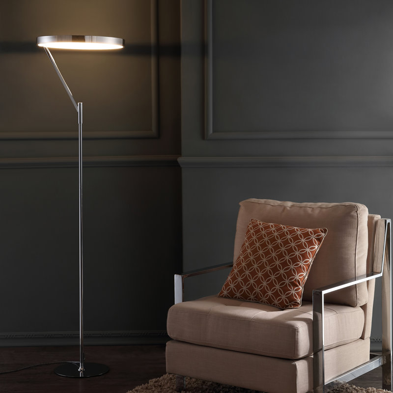 Lampe sur pied DEL 67 po Cresson, Chrome chrome