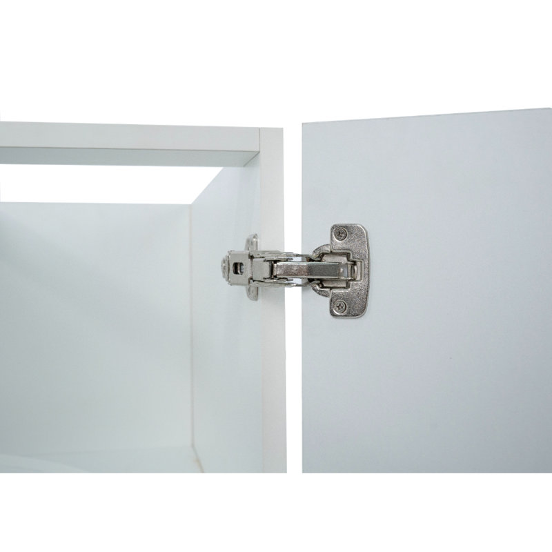 Radiance 36 in. W x 24 in. D x 34.5 in. H Ready to Assemble Slab Corner Lazy Susan Kitchen Cabinet in White Gloss