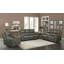 Collection Leather: style contemporain, fauteuils inclinables électriques, chargement USB, canapé gris et causeuse avec sièges inclinables doubles et rangement dissimulé