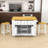Kitchen Island with 2 Matching Bar Stools, Built-in Outlets and Ample Storage-1908676550