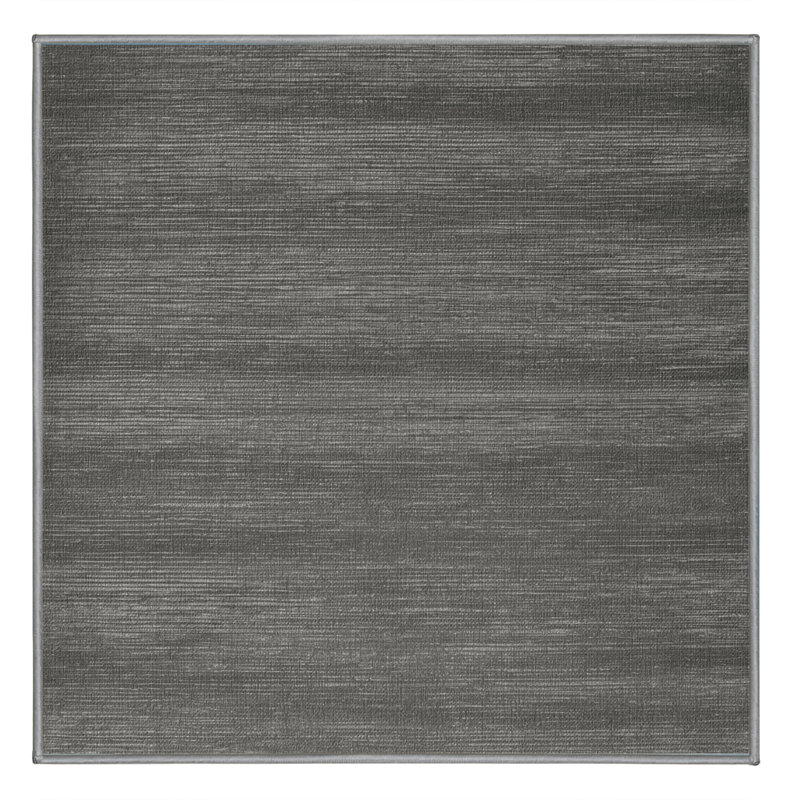 Machine Washable Solid Gray Area Rug, Square 6'