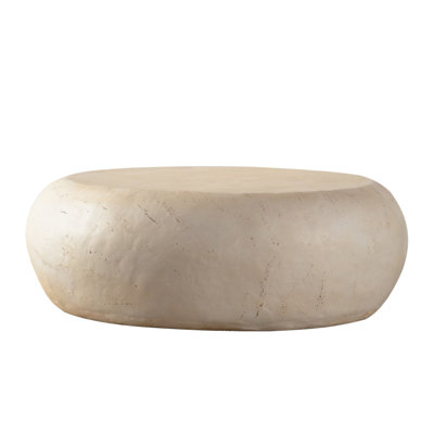 Mid-Century Round Centre Coffee Table Vintage Faux Stone Sofa Pre-Modern Coffee Tables Beige Coffee Table For Living Room Office Apartment