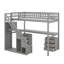 Lit mezzanine simple avec tiroirs, bureau et bande lumineuse-783511269