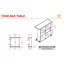 Table de bar rectangulaire avec 6 tablettes en blanc brillant