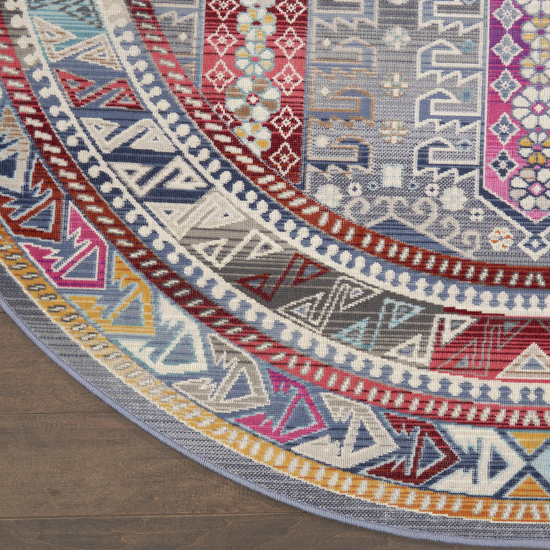 Oldham Ikat Area Rug, Round 115cm
