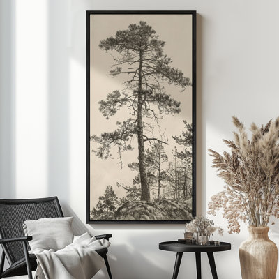 Vintage Pine Trees Drawing Classic Modern Art