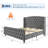 51" Tall Bed Frame with Deep Button Tufted Wingback Headboard and Footboard-273331182