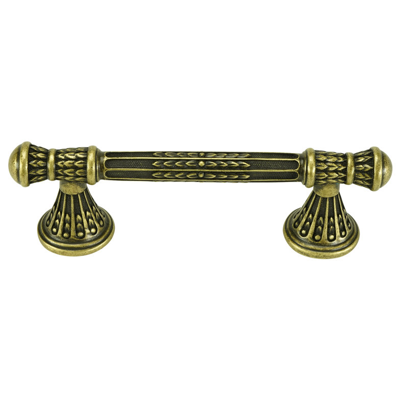 ASTORIA 3-1/2" CENTER TO CENTER PULL IN BURNISHED PLATE, Antique Brass