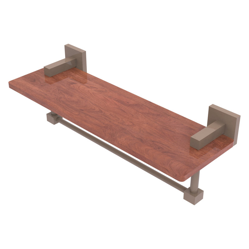 Étagère en bois de fer massif de la collection Montero IPE avec barre à serviettes intégrée Montero, Beige ombré