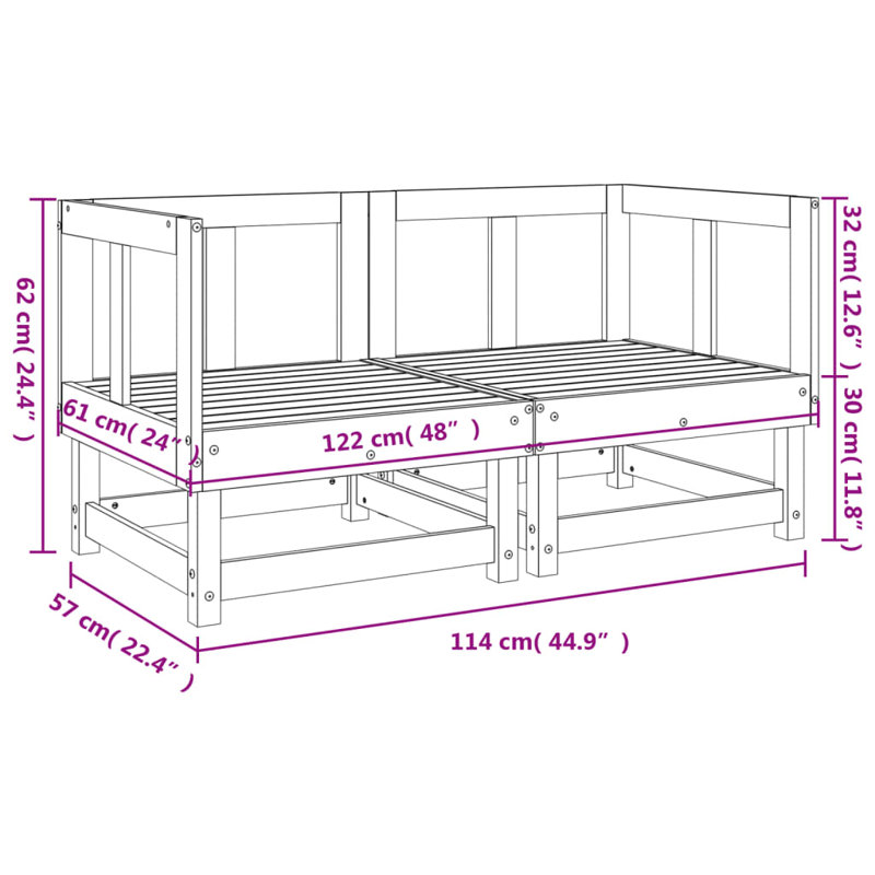 Gallitto 61cm Wide Rectangle Patio Sofa