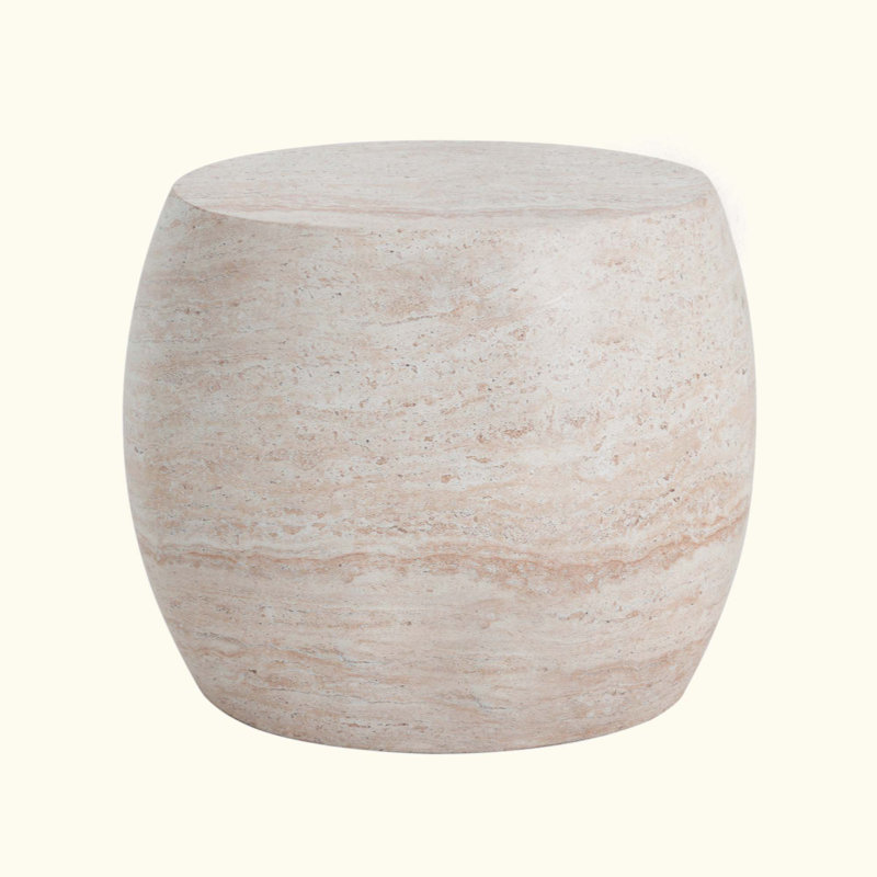 Table d'appoint ovale / extérieure en béton, table d'appoint ovale