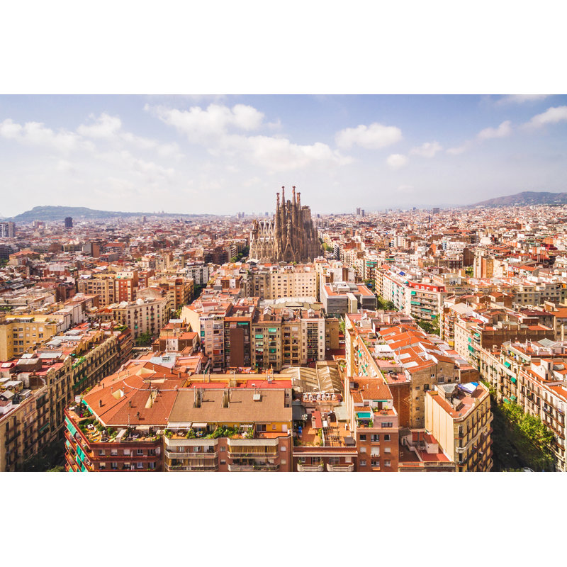 Aerial View Of La Sagrada Familia Cathedral by R.M. Nunes - Wrapped Canvas Print, 30cm H x 46cm W x 3.8cm D