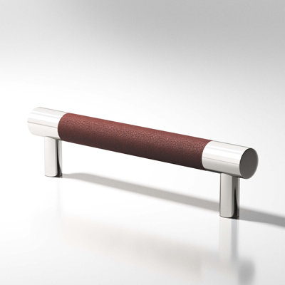Series 4" Centre to Centre 4-3/4" Overall Cabinet Pull with Royal Hide Rim Leather Insert