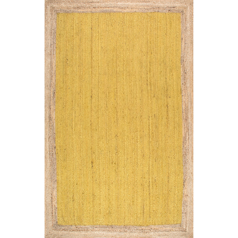 Tapis jaune en jute / sisal Wisser, Rectangulaire 3 pi x 5 pi