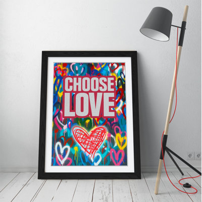 Choose Love Wall Hearts - Single Picture Frame Print on Canvas