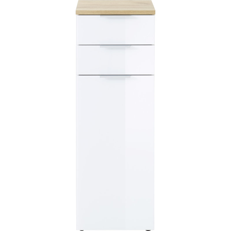 Esquivel Linen Cabinet, White and light brown