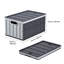 Bacs de rangement en plastique pliables avec couvercles, 65 L, caisses de rangement pliables empilables avec poignées, capacité de 84 lb par bac, contenants robustes, paniers peu encombrants, pour organiser la maison