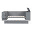 Lit de jour simple avec lit gigogne, accoudoirs de rangement et station de charge intégrée - Lit mezzanine avec bureau et bibliothèque, gris-118565754