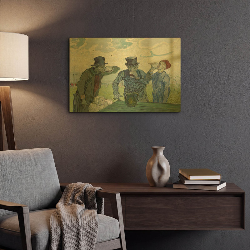 «The Drinkers» par Vincent Van Gogh, art mural en métal doré, 24 po x 16 po, 24 po x 16 po