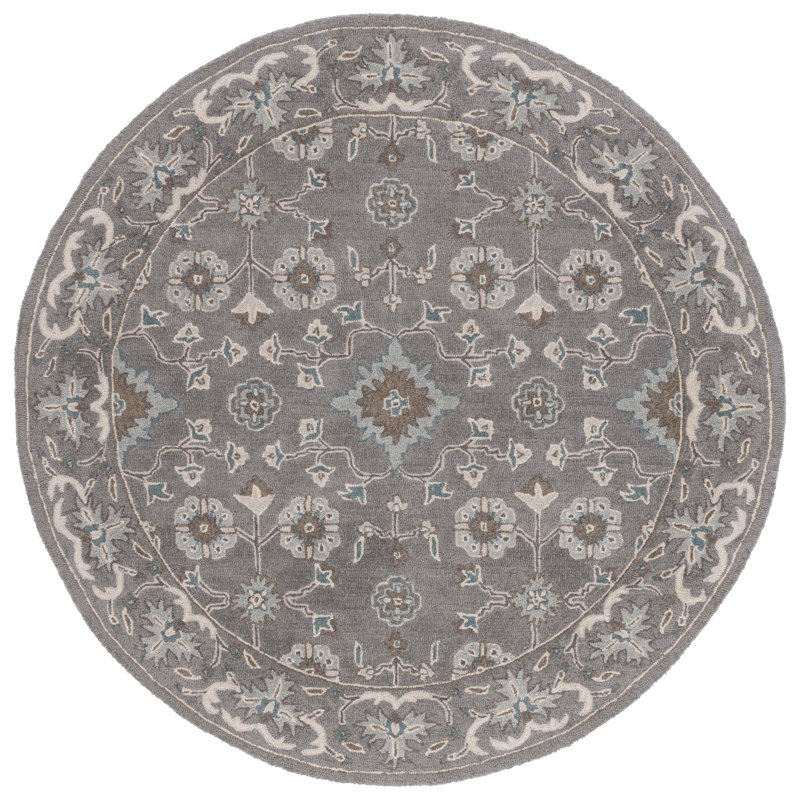 Tansy Wool Oriental Indoor Rug, Round 6'