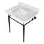 Lavabo de salle de bain console rectangulaire en céramique avec trop-plein Edwardian-50579954